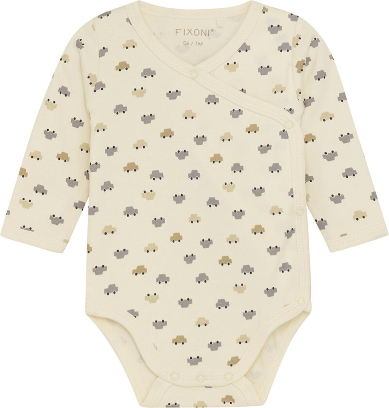 Omslagsbody I/e - Værhane m. Biler - - 1 år (80) - Langermet Body