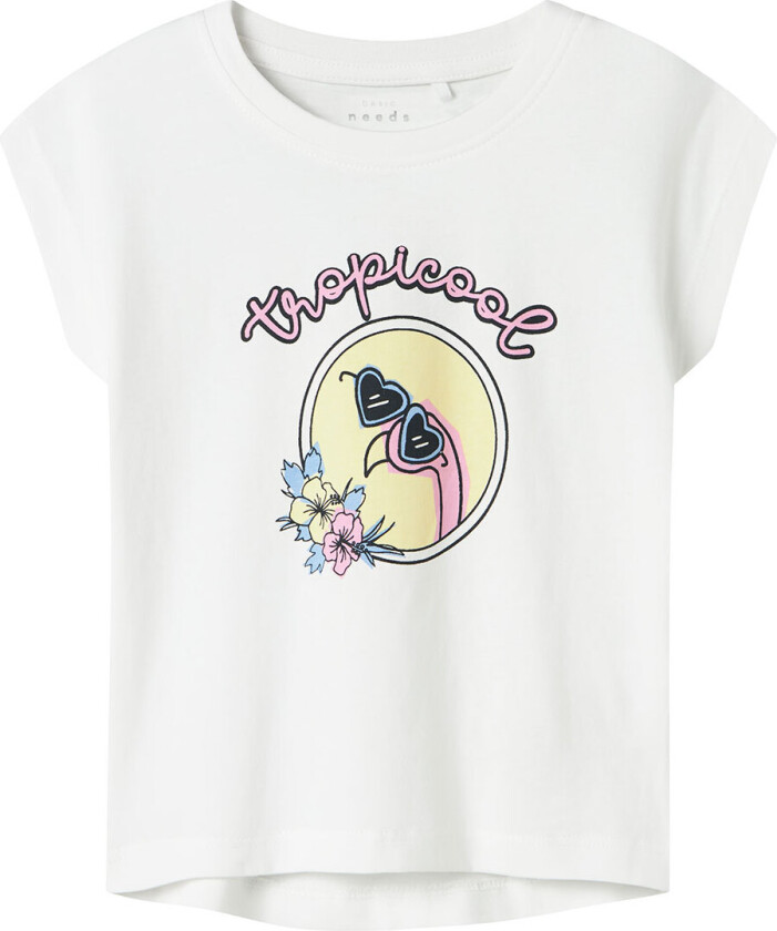 T-skjorte - NmfViolet - Bright White/Tropicool - - 3 år (98) - T-skjorte