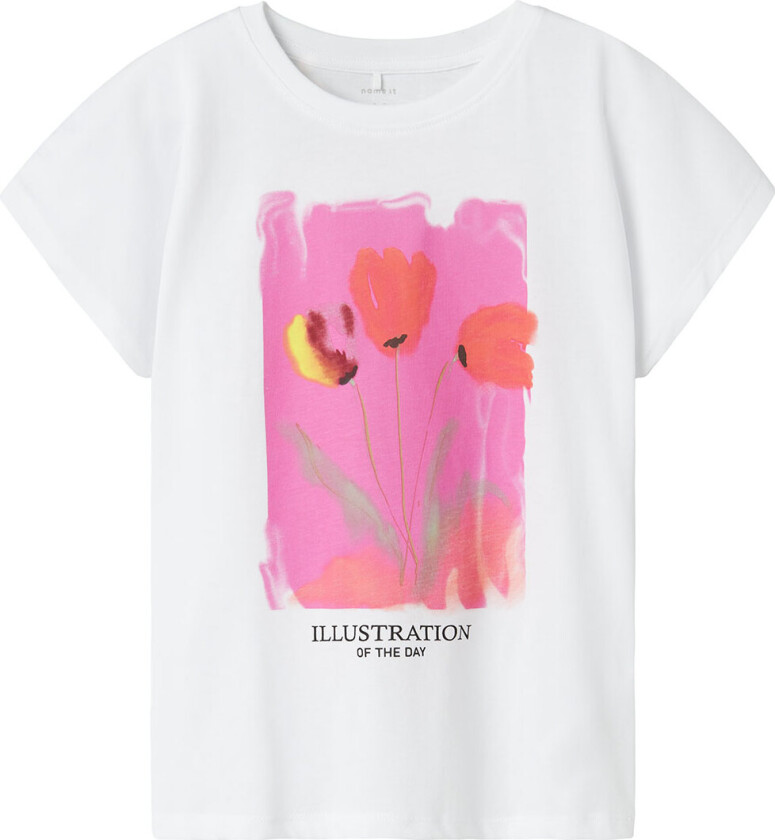 T-skjorte - NkfFabiala - Bright White - - 6 år (116) - T-skjorte