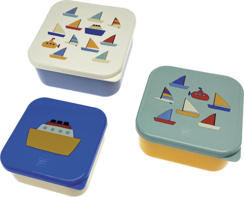Matboks Sett - 3 stk. - 11,5 x 5,5 cm - Boats - - OneSize - Matboks