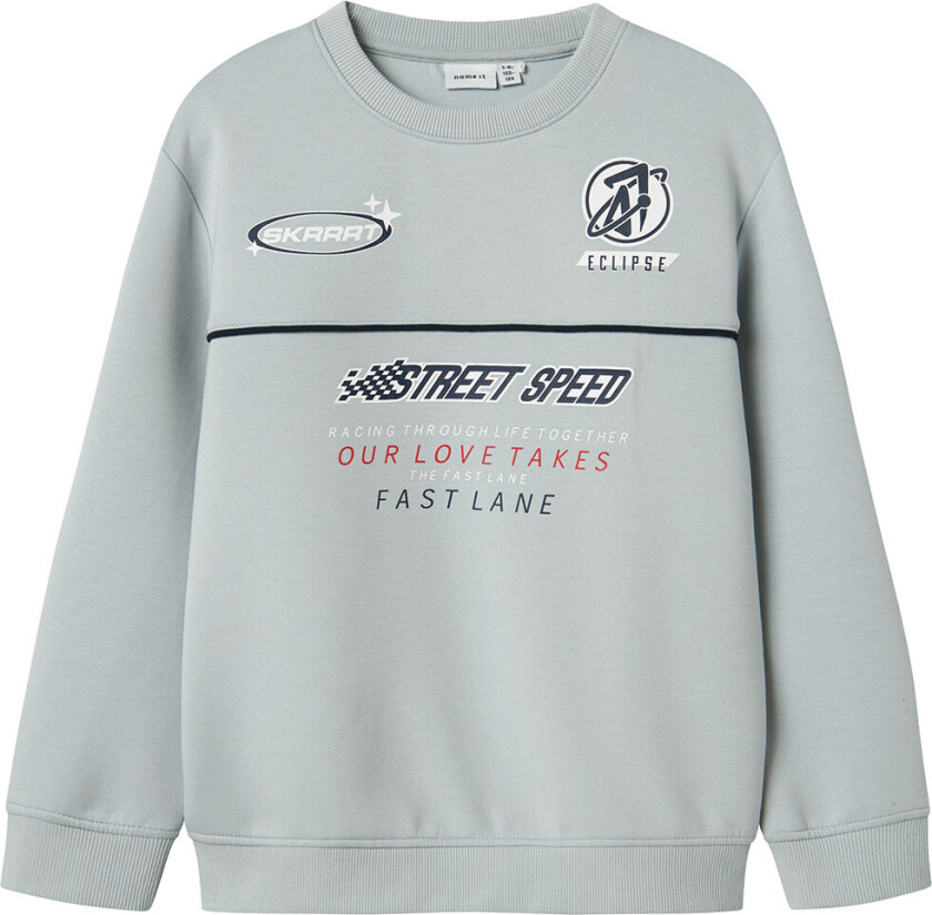 Collegegenser - NkmHistu - Pearl Blue - - 6 år (116) - Collegegenser