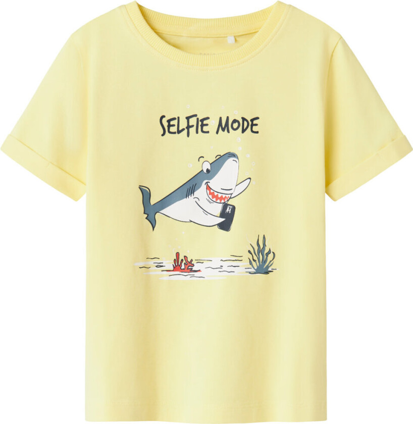 T-skjorte - NmmVux - Lemon Marengs/Selfie - - 4 år (104) - T-skjorte