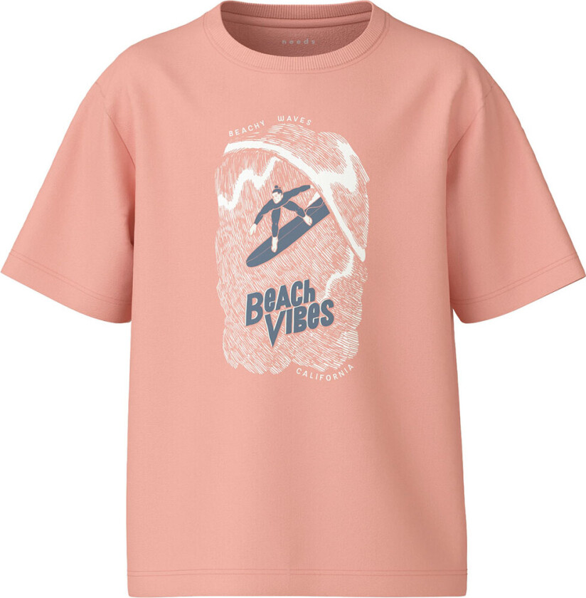 T-skjorte - NkmVagno - Peach Pearl/Strand Palms - - 6 år (116) - T-skjorte
