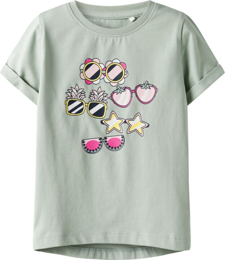 T-skjorte - NmfVix - Aqua Grå/Briller - - 2 år (92) - T-skjorte