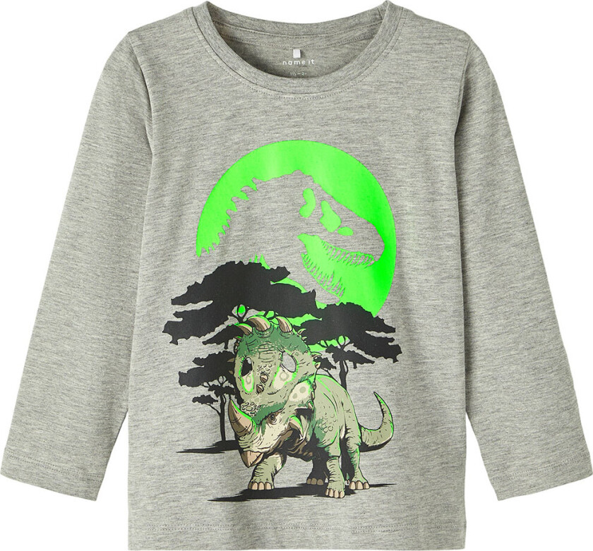 Genser - NmmPjank Jurassic - Grå Melert - - 1½ år (86) - Genser