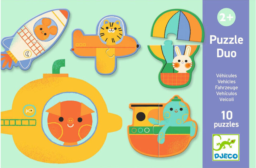 Puslespill - 20 Brikker - Duo - Kjøretøy - - OneSize - Puslespill