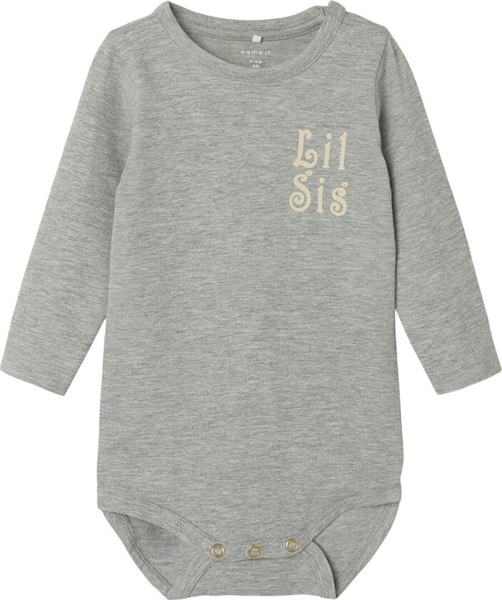 Body I/e - NbfLaby - Grey Melange - - 62 - Langermet Body