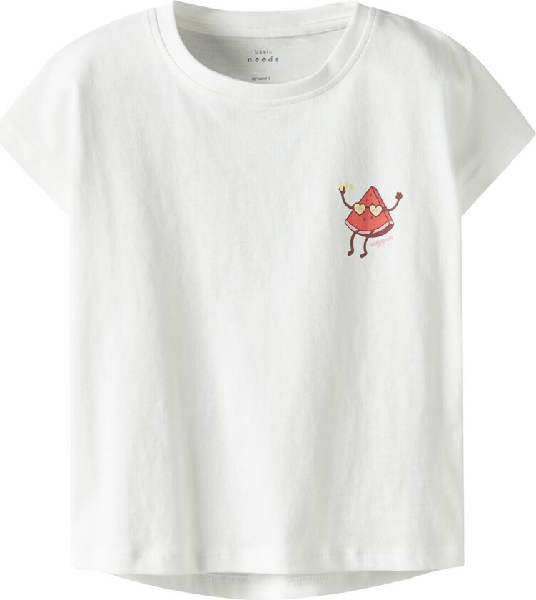 T-skjorte - NmfVarutti - Bright White/Watermelon - - 2 år (92) - T-skjorte