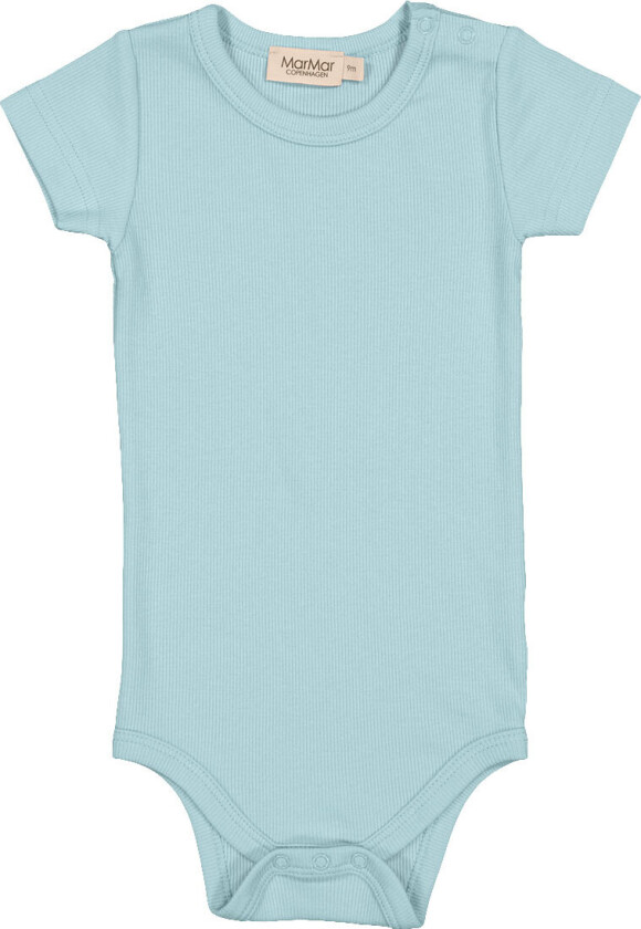 Body k/e - Rib - Modal - Plain - Himmelsk Blue - - 74 - Kortermet body