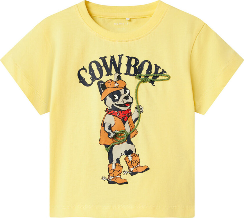 T-skjorte - NmmHuggi - Lemon Marengs - - 4 år (104) - T-skjorte