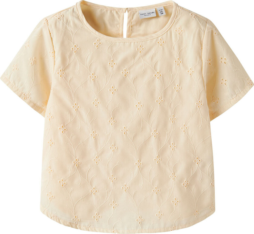 Skjorte k/e - NkfVioleta - Smørkrem m. Broderi Anglai - - 6 år (116) - Skjorte K/E