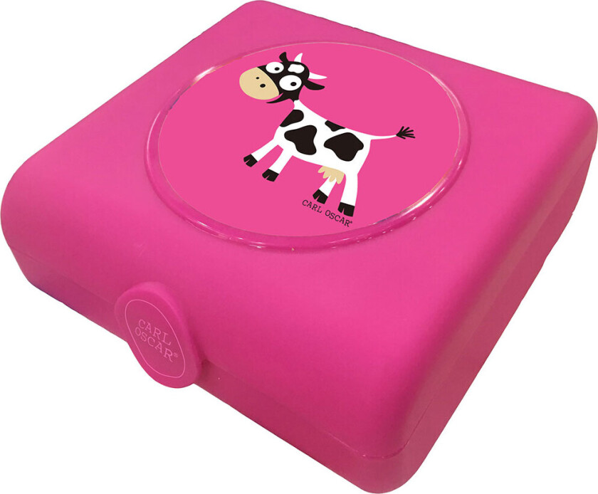 Smørbrødboks - 14,5 cm - Lilla m. Ku - - OneSize - Matboks