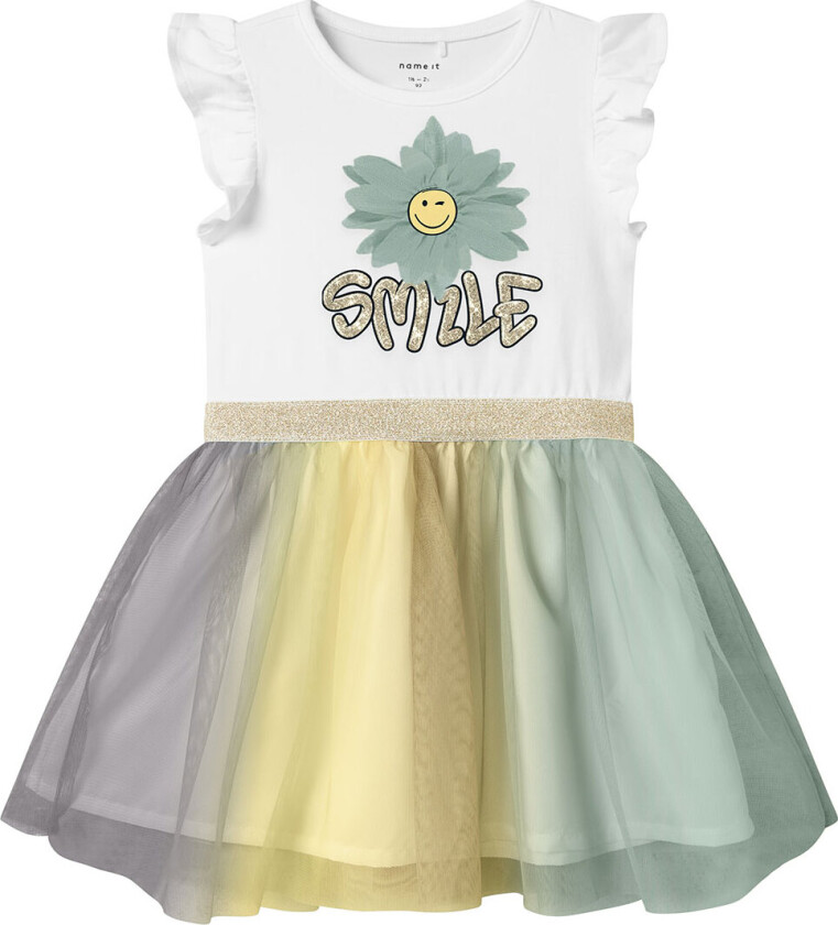 Kjole - Tyll - NmfArnina - Bright White - - 3 år (98) - Kjole