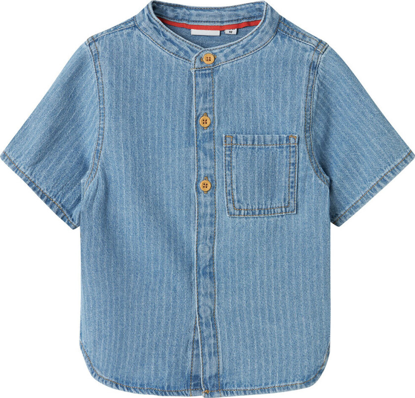 T-skjorte - NmmFido - Light Blue Denim/STRIPER - - 2 år (92) - Skjorte K/E
