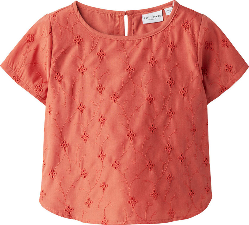 T-skjorte - NmfVioleta - Krydret Coral m. Broderi Anglai - - 4 år (104) - T-skjorte