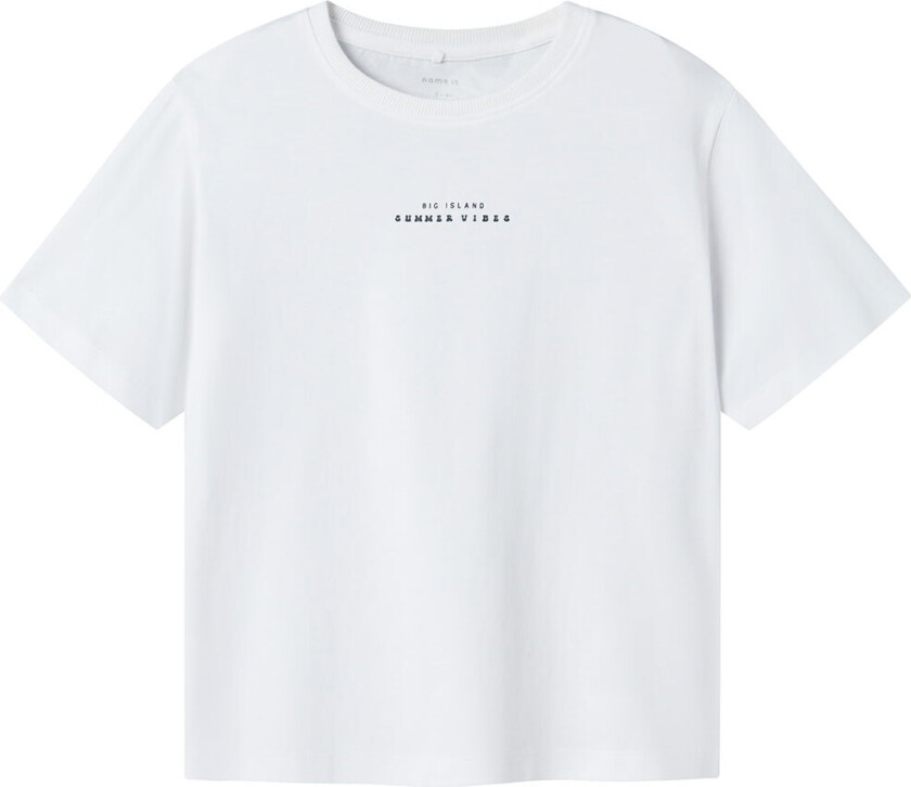 T-skjorte - NkmJanti - Bright White - - 7-8 år (122-128) - T-skjorte