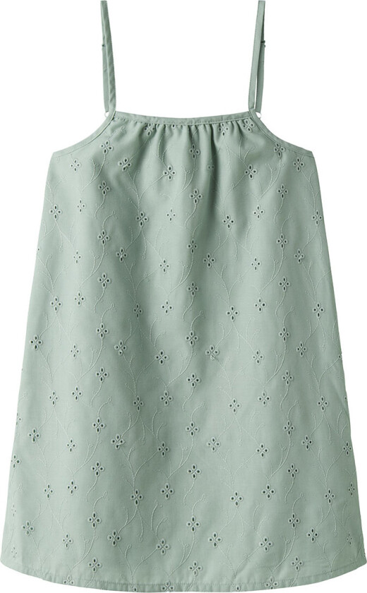 Kjole - NmfVioleta - Aqua Grå m. Broderi Anglaise - - 3 år (98) - Kjole