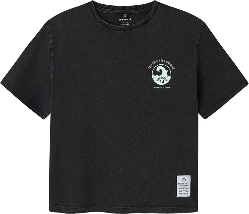 T-skjorte - NkmJeano - Svart m. Trykk - - 6 år (116) - T-skjorte