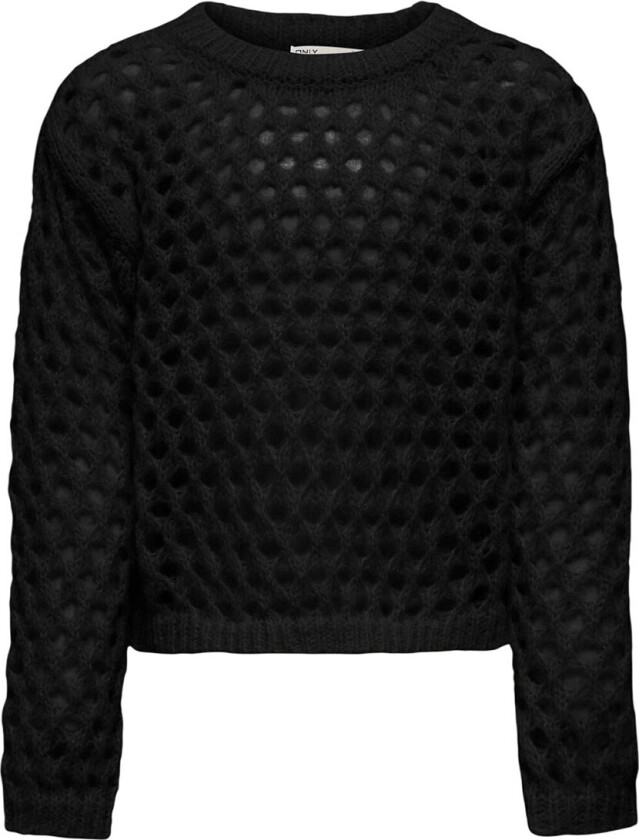 Genser - Beskåret - KogBillie - Strikk - Svart m. Hull - - 7-8 år (122-128) - Genser