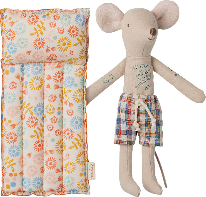 Strandmus m. Luftmadrass - Far Mus - Blomster - - OneSize - Kosedyr