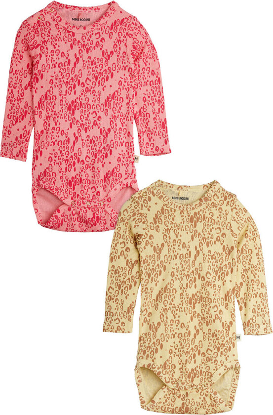 Bilde av Body I/e - 2-pack - Rosa/Beige m. Leopard Mønster - - 56/62 - Langermet Body