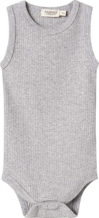 Body u/e - Rib - Ermeløs - Nøkler - Lysegrå Melert - - 68 - Body uten ermer