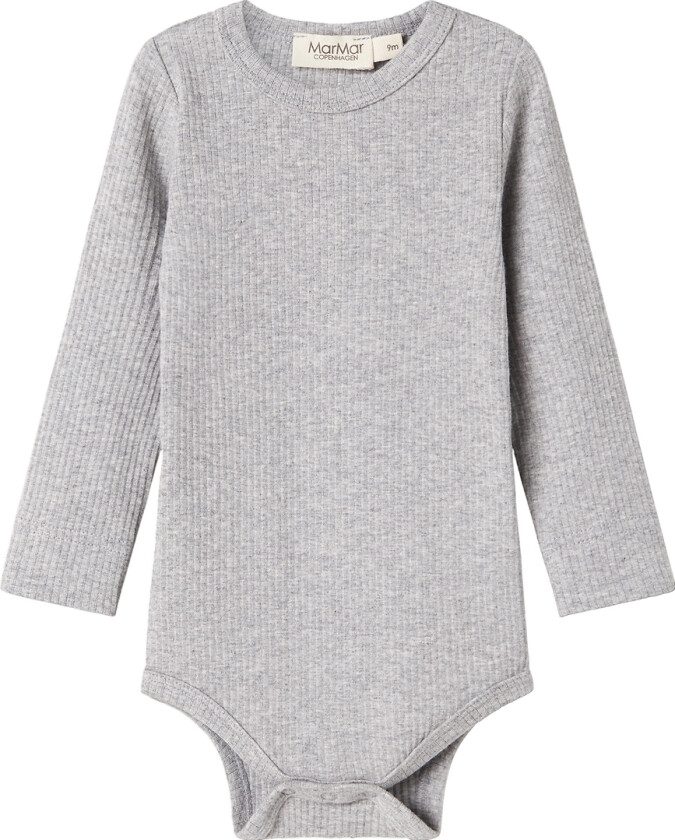 Body I/e - Rib - Modal - Noos - Lysegrå Melert - - 1½ år (86) - Langermet Body