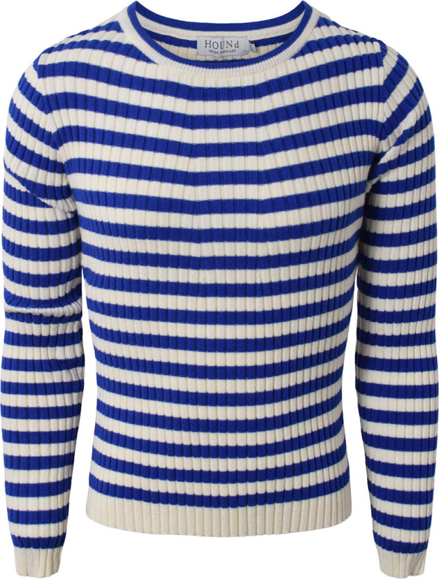 Genser - Rib - Viskose/Nylon - Kobolt Blue - - 12 år (152) - Genser