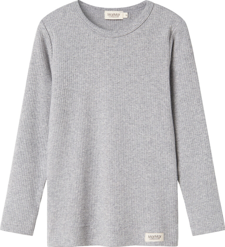 Genser - Rib - Plain - Noos - Lysegrå Melert - - 9 år (134) - Genser