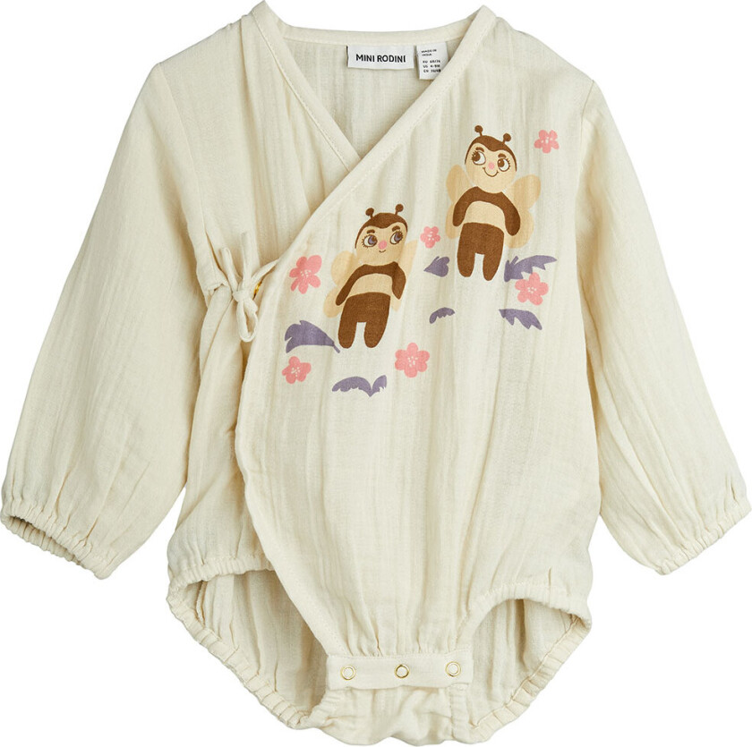 Omslagsbody I/e - Offwhite m. Bier - - 68/74 - Langermet Body