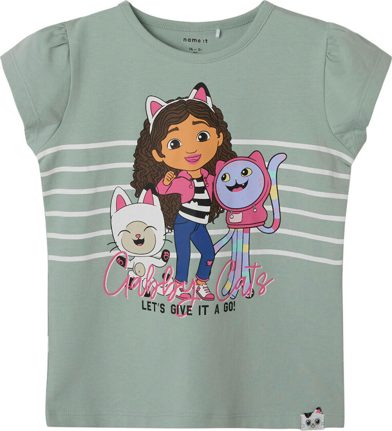 T-skjorte - NmfMaria - Gabby - Aqua Gray - - 2 år (92) - T-skjorte