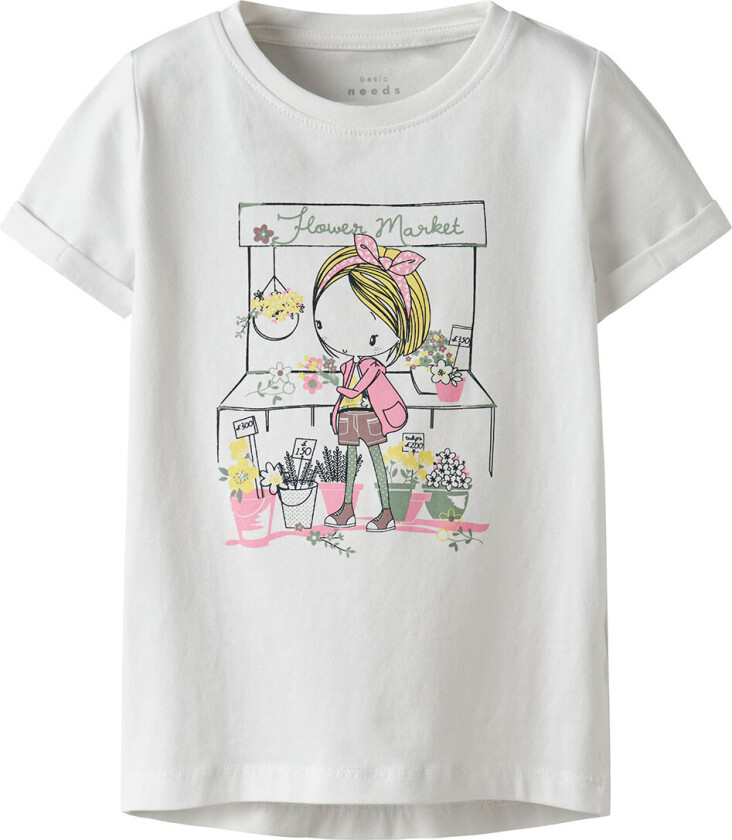 T-skjorte - NmfVix - Bright White/Marked - - 4 år (104) - T-skjorte