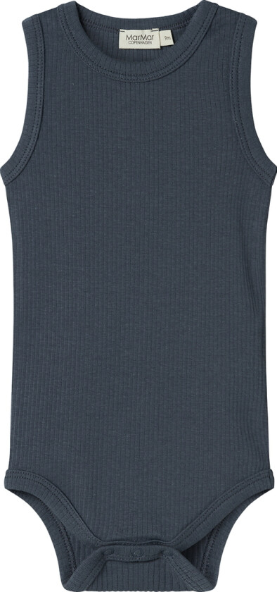 Body u/e - Rib - Ermeløs - Menns - Blå - - 1 år (80) - Body uten ermer