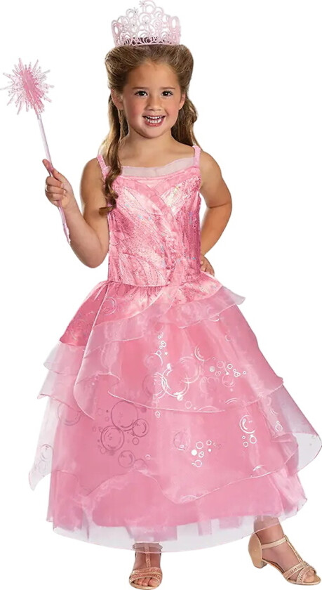 Kostymer - Glinda Rosa Dress Deluxe - - 7-8 år (122-128) - Kostymer