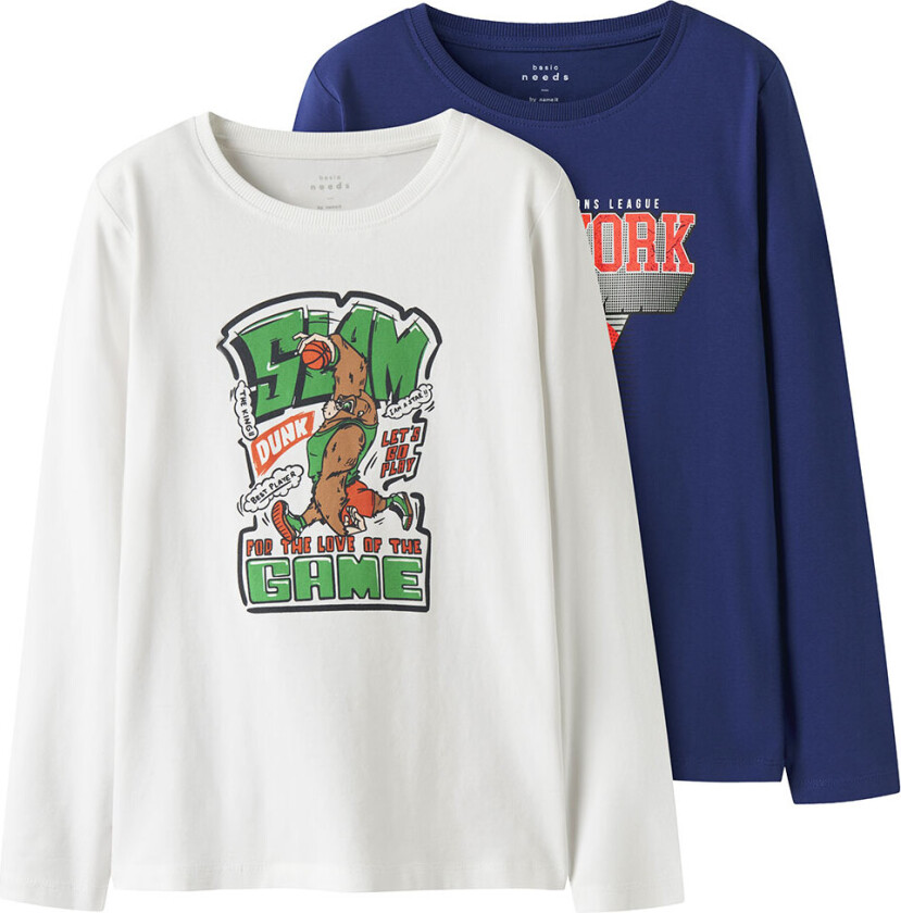 Genser - NkmVux - 2-pack - Bright White/Sodalite Blue/Ny - - 13-14 år (158-164) - Genser