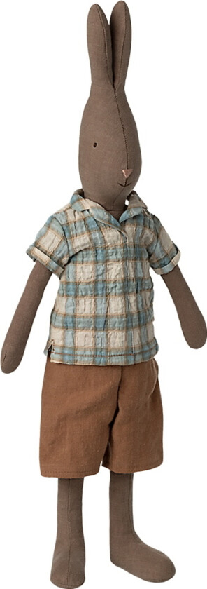 Hare - Str. 3 - 49 cm - Skjorte og Shorts Brun - - OneSize - Dukke