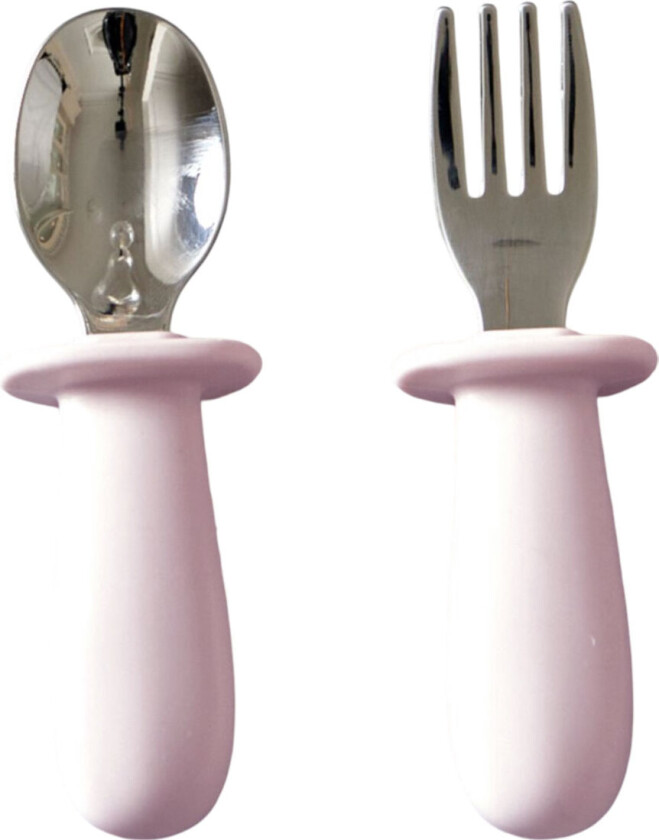 Barnebestikk - Silikon/Rustfritt Stål - Light Pink - - OneSize - Bestikk