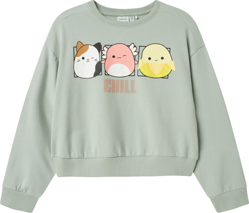Collegegenser - NkfMomira - Squishmallows - Aqua Grå - - 5 år (110) - Collegegenser