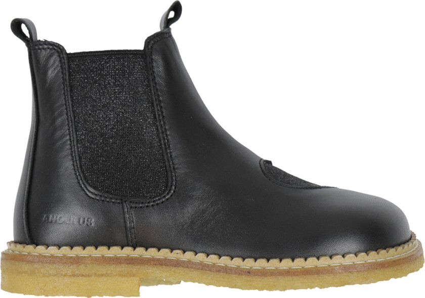 Støvler - Chelsea - Svart m. Glitter/Hjerte - - 26 - Støvler