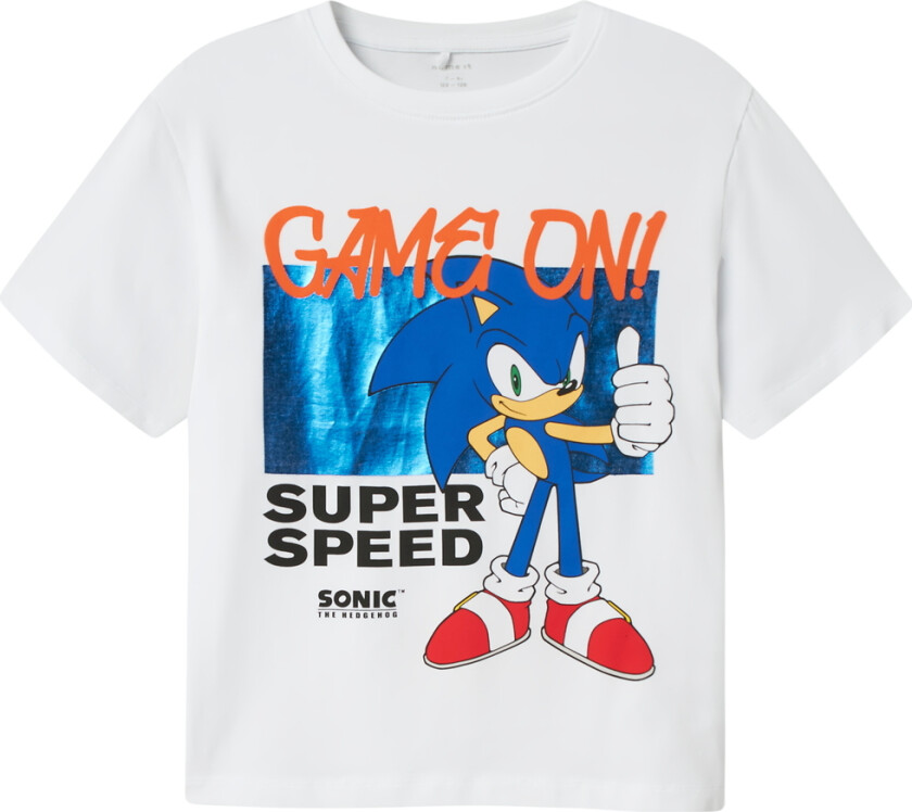 T-skjorte - NkmJerry - Sonic - Bright White - - 7-8 år (122-128) - T-skjorte
