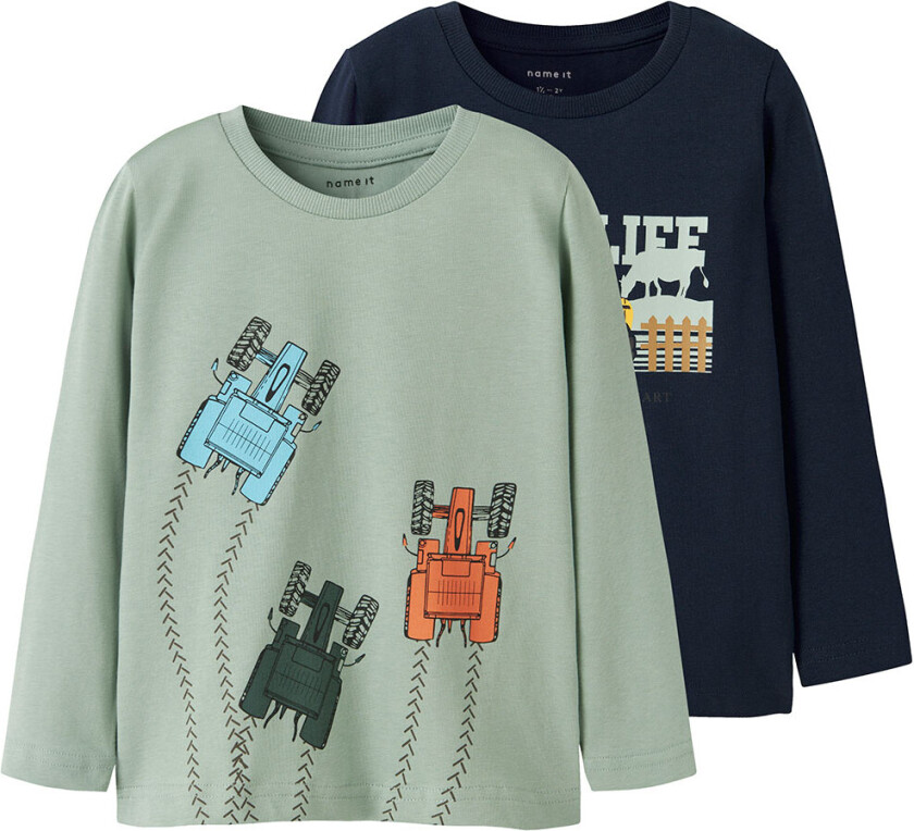 Genser - NmmLactor - 2-pack - Navy Blazer/Jadeite - - 5 år (110) - Genser