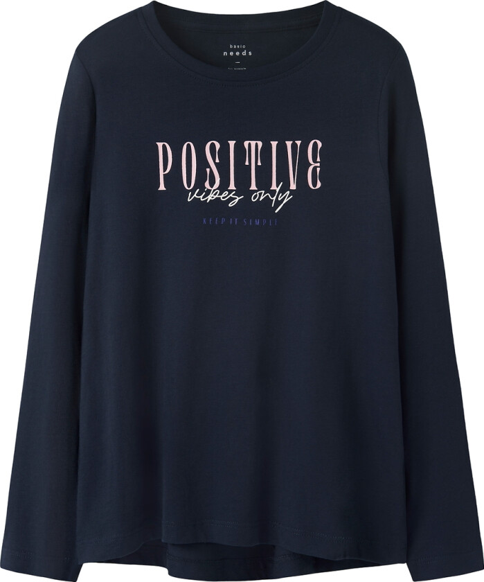 Genser - Loose - NkfViolet - Navy Blazer/Positiv - - 9-10 år (134-140) - Genser