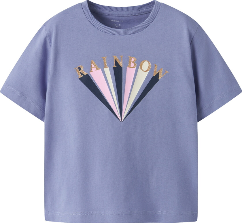 T-skjorte - NmfKatinka - Purple Inntrykk m. Glitter - - 3 år (98) - T-skjorte