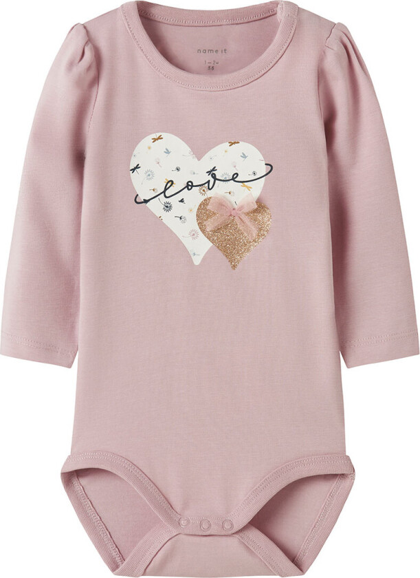 Body I/e - NbfKinin - Polert Lilac m. Glitter - - 56 - Langermet Body