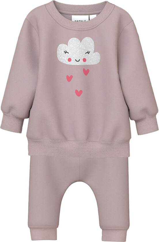 Joggedress - NbfVrillie - Polert Lilac/Cloud - - 74 - Joggedress