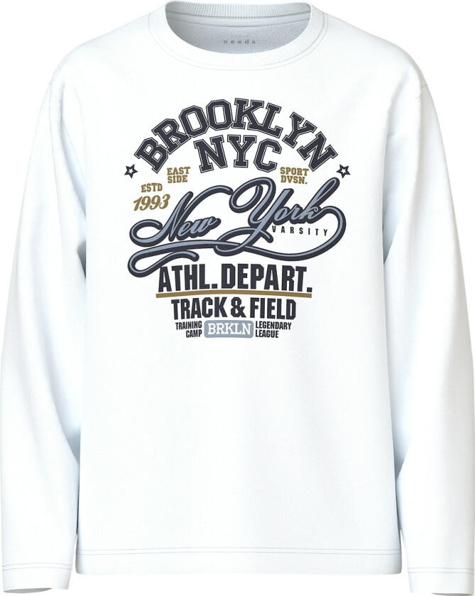 Genser - Loose - NkmVagno - Bright White/Track Field - - 6 år (116) - Genser