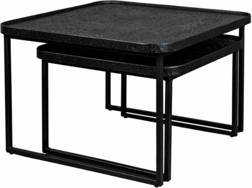 Winston Kaffebord 60x60cm sett med 2 sort