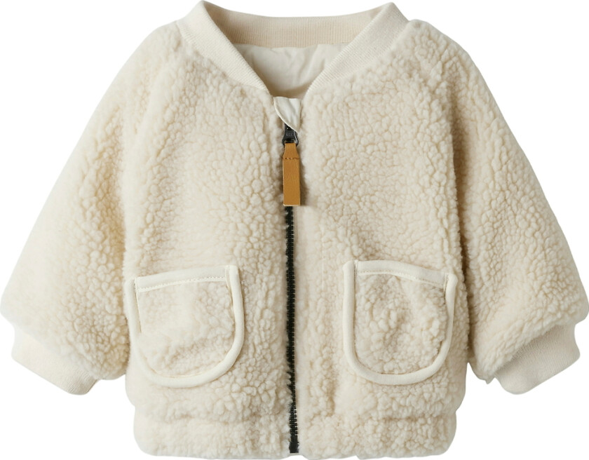 Lil' Atelier Bomber Jakke - NbnLajo - Turtledove/Rainbow - Lil Atelier - 56 - Fleecejakke