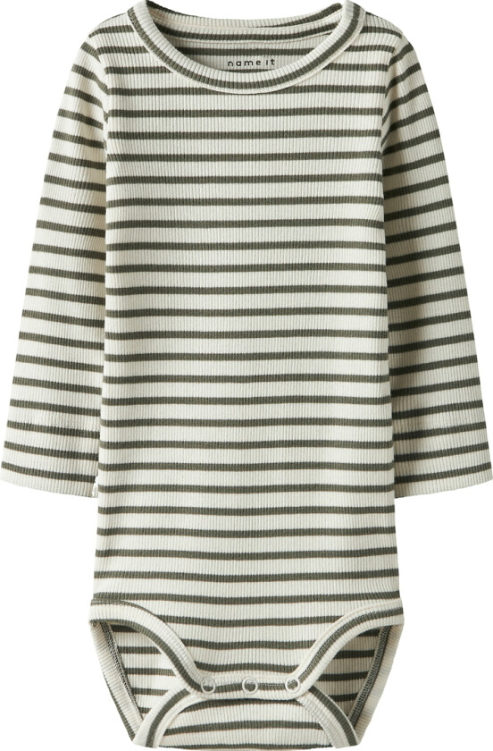Bilde av Body I/e - Nei - Rib - NbnBani - Dusty Olive - - 68 - Langermet Body