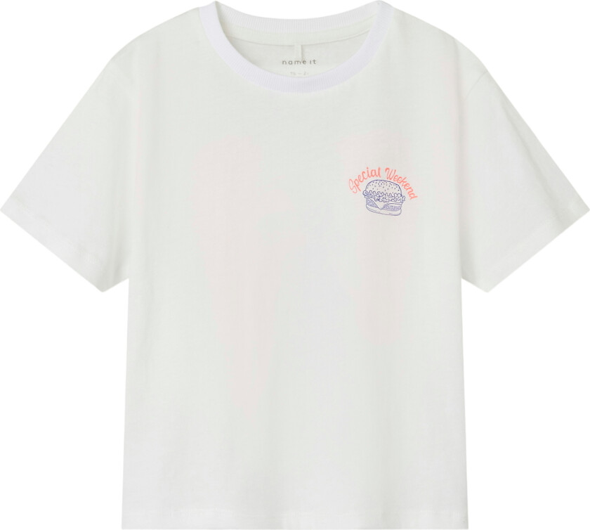T-skjorte - NmmDartin - Bright White/Burgerelsker - - 6 år (116) - T-skjorte